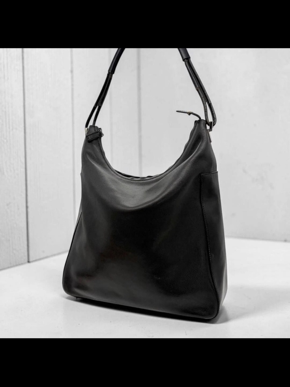 Gucci Black Leather Shoulder Hobo Bag